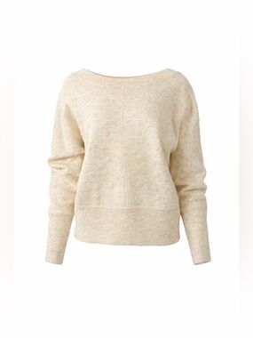 WILLIAM RAST Cream Textured Sweater | Cozy Chic V-Neck | Size Small